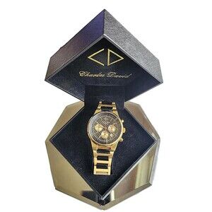 Vintage Charles David Men's Wristwatch Magma GSS Grand Prix Band- New